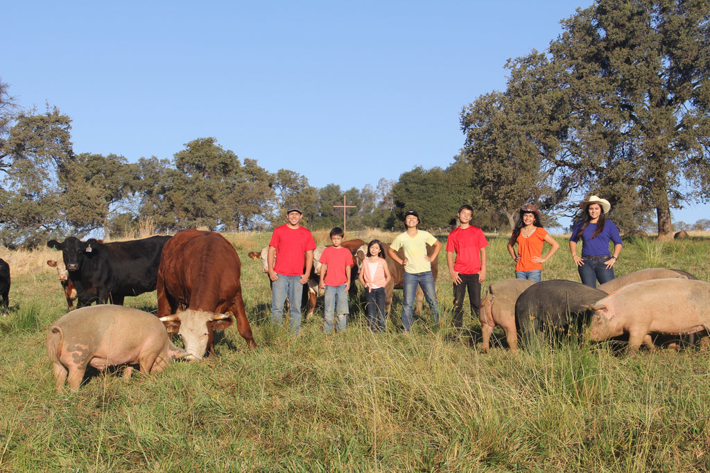 The seven Zeiter kids of Family Friendly Farms at Our Lady's Ranch in Grass Valley, CA.