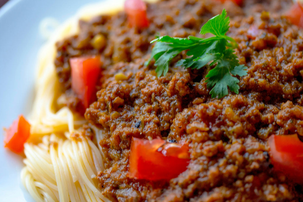 Spaghetti with Organ Meat Red Sauce