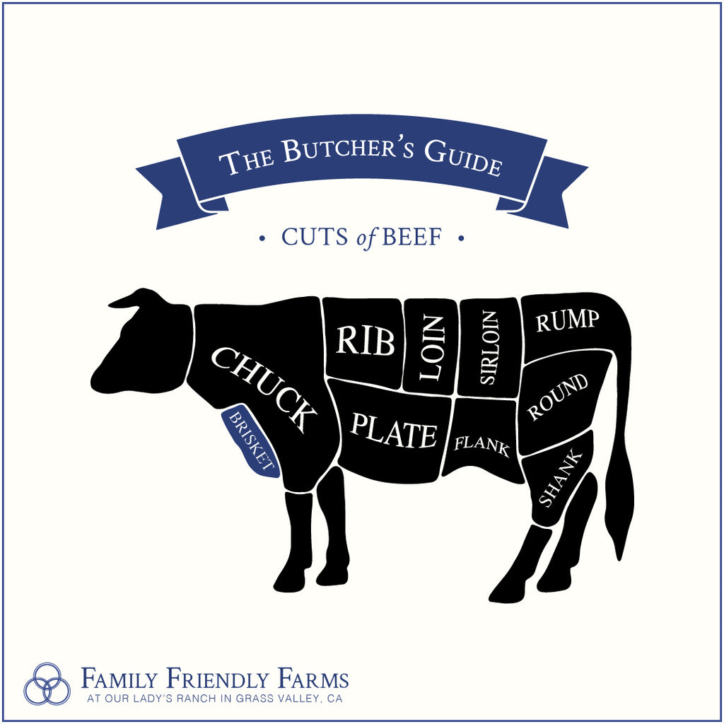 Beef Brisket (3.3 lbs) - Family Friendly Farms Grass Fed and Pasture Raised Meats